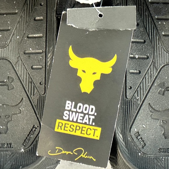 New With Tag‎ - Under Armour Project Rock 3 Men 7 Women 8.5 Slides Black - Picture 3 of 10